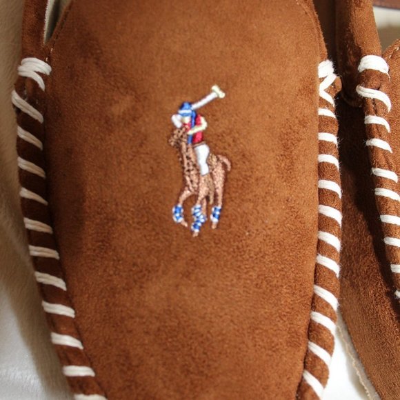 NIB POLO RALPH LAUREN MEN\'S SUEDE PONY‎ EMBROIDERED SLIPPERS main image 7